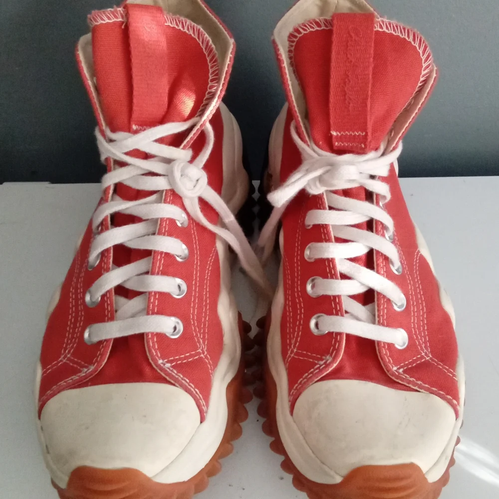 Converse Run Star Motion CX High Top Red Canvas Platform Sneakers‎